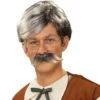 Geppetto Wig And Moustache - Grey -About Costume Sales Shop 20810