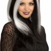 Sinister Stripes White/Black Adult Wig 1 Sinister Stripes White/Black Adult Wig -About Costume Sales Shop 31931