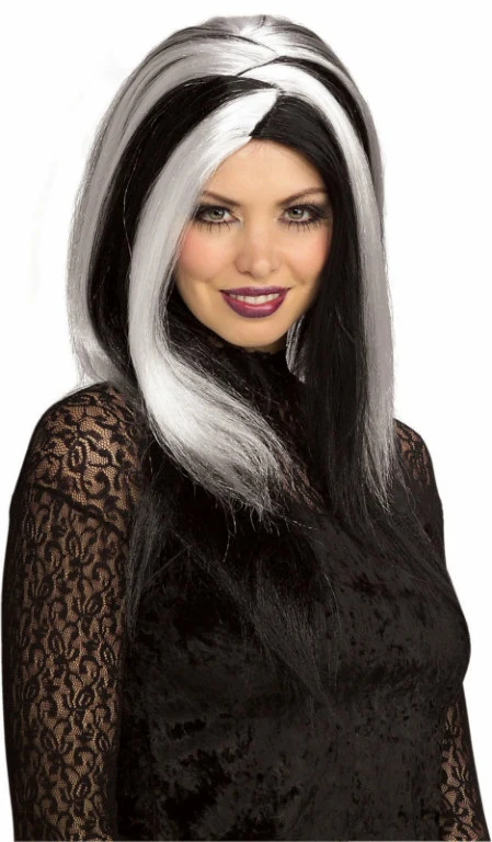 Sinister Stripes White/Black Adult Wig 3 Sinister Stripes White/Black Adult Wig