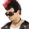 Faux-Hawk Black With Red Wig -About Costume Sales Shop 61498