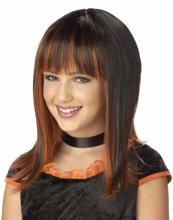 Prismatic Orange Wig Child 3 Prismatic Orange Wig Child