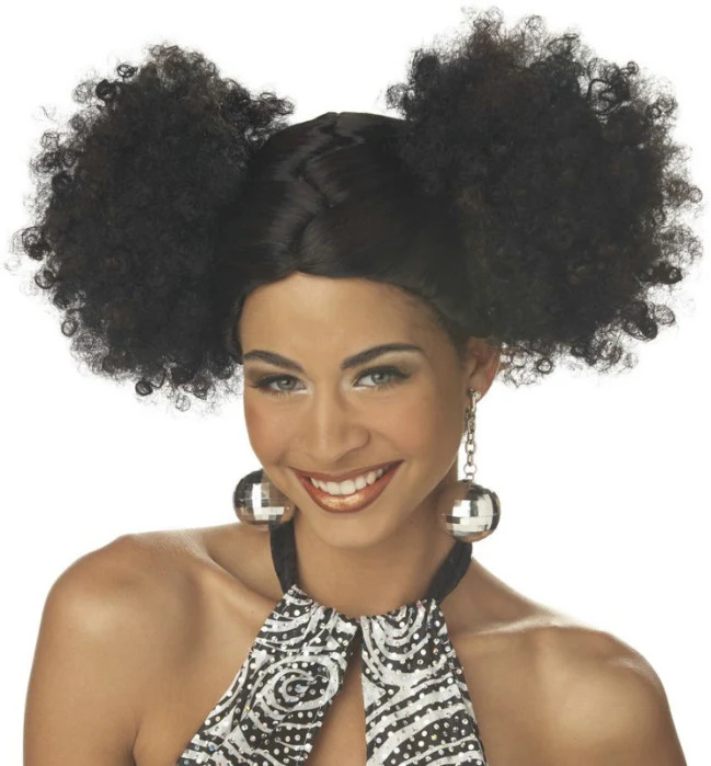 Discopuffs (Black/Brown) Adult Wig 3 Discopuffs (Black/Brown) Adult Wig