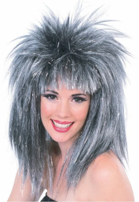 Glitter Diva (Silver/Black) Adult Wig 3 Glitter Diva (Silver/Black) Adult Wig