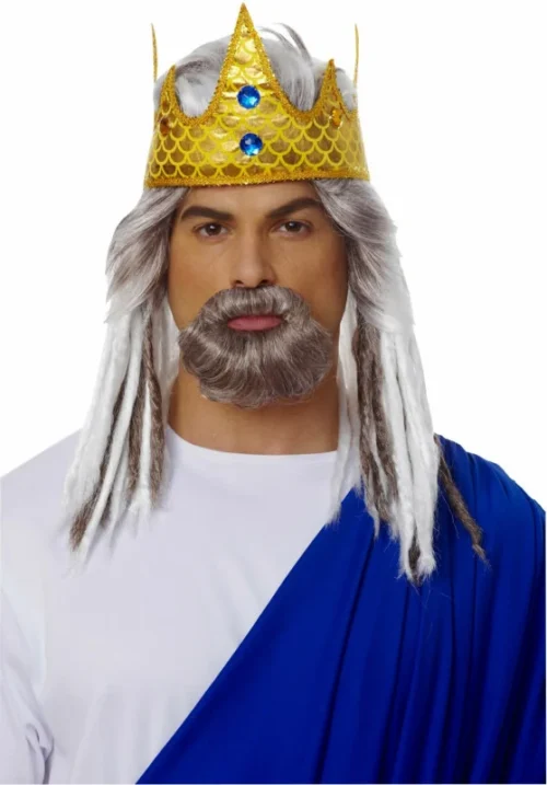 King Of The Sea Wig And Beard Adult