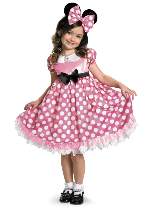 Disney Mickey Mouse Clubhouse Pink Minnie Mouse Glow In The Dark Child Costume