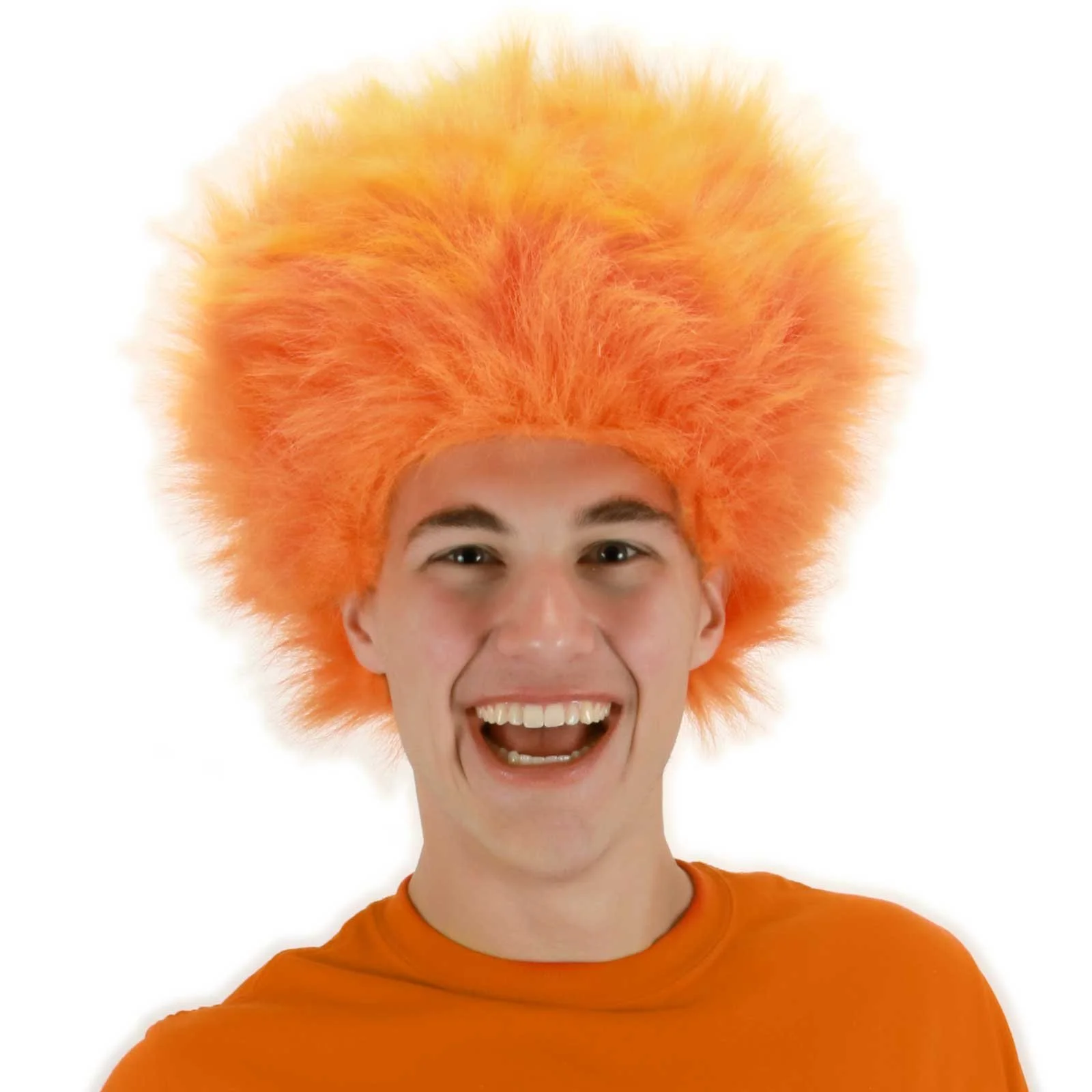 Fuzzy Orange Adult Wig 3 Fuzzy Orange Adult Wig