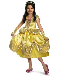 Deluxe Shimmer Disney Belle Girls Costume