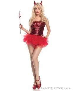 Sexy Sequins Devil Womens Costume